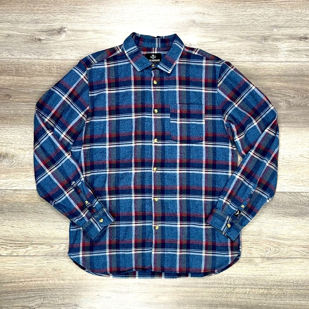 Threadbare Button Down Flannel Shirt Large Blue P… - image 2